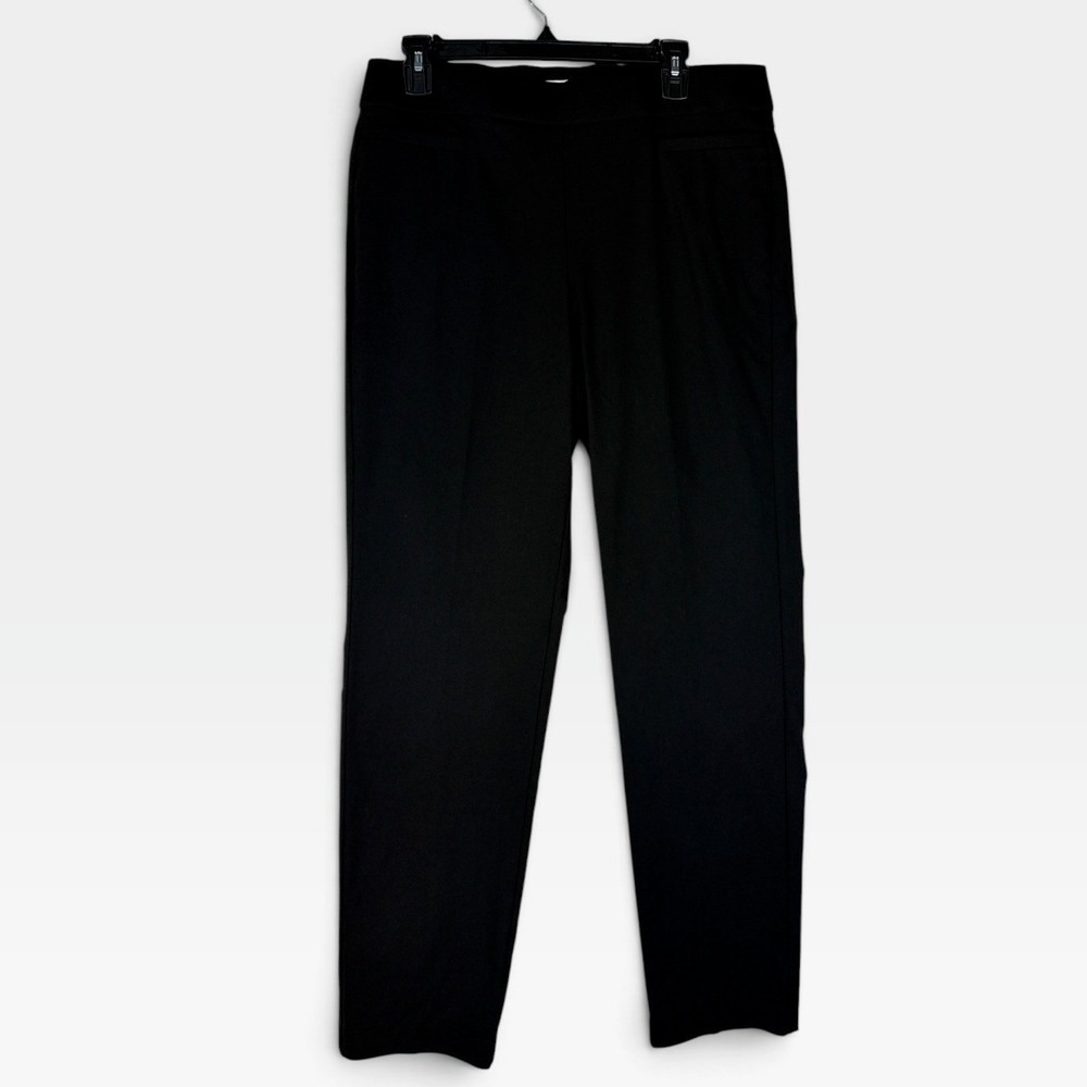 Liz Claiborne Pants Lisa Straight Leg Womens 10 Black Mid-Rise Pull-On New
